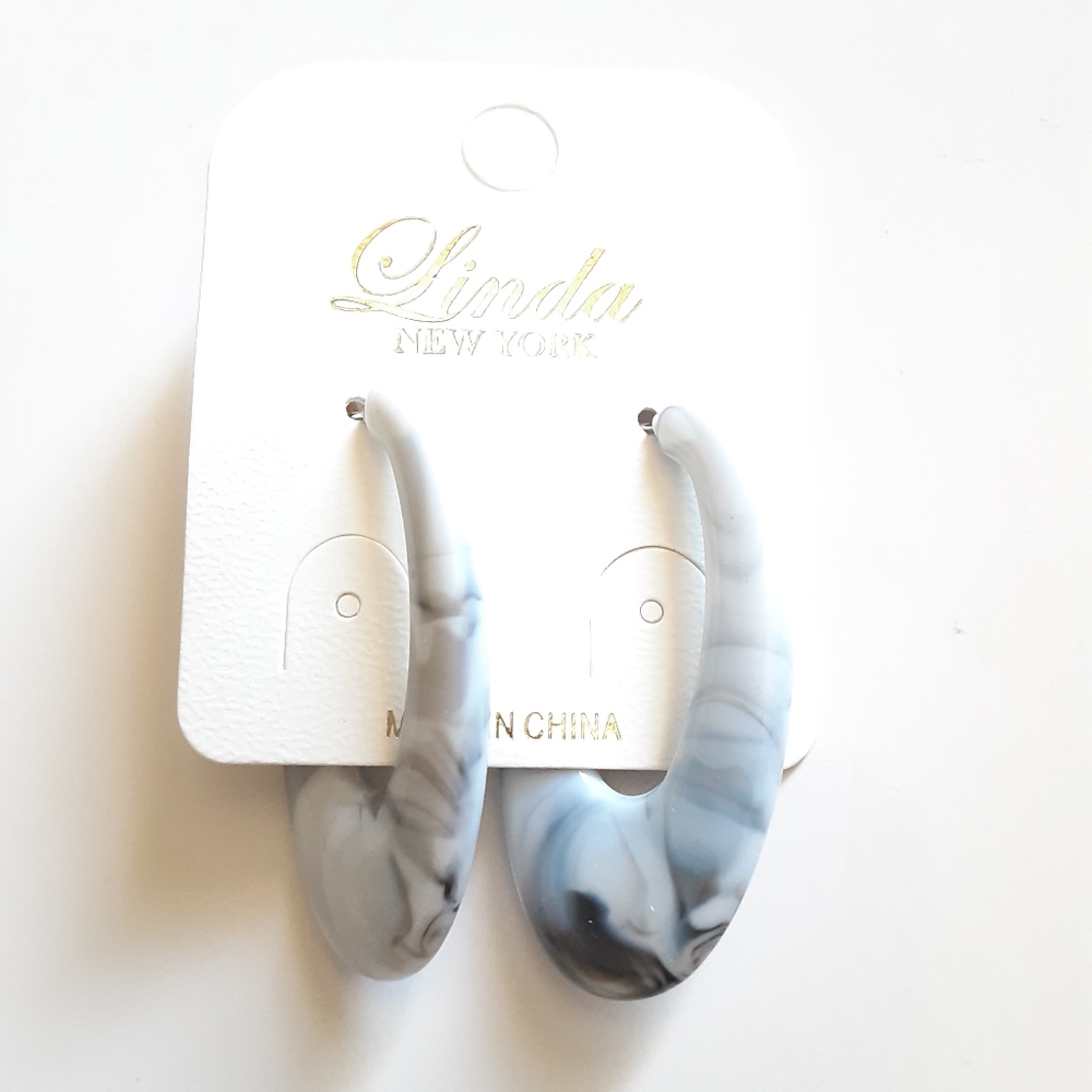 Linda New York Long Hoop Earrings